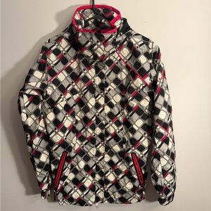 Columbia Red and Gray Geometric Jacket 

Size-18/20